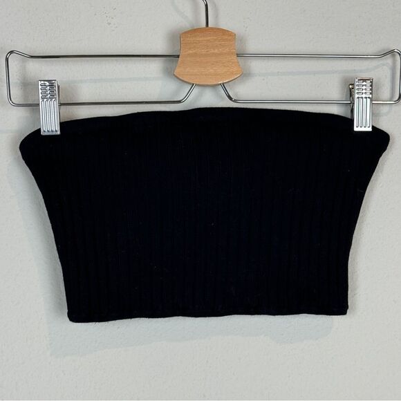 Obsessed Boutique Black Ribbed Knit Tube Top L - Picture 1 of 5